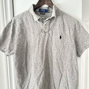 Ralph Lauren Heather Gray Polo Shirt with Black Pony Logo